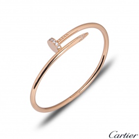 Cartier Rose Gold Diamond Juste Un Clou Bracelet Size 19 B6048519 Cartier Rose Gold Diamond Juste Un Clou Bracelet Size 19 B6048519